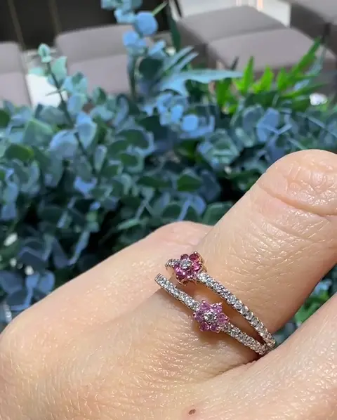 0.21 ct Safir ve 0.55 ct Pırlanta Yüzük