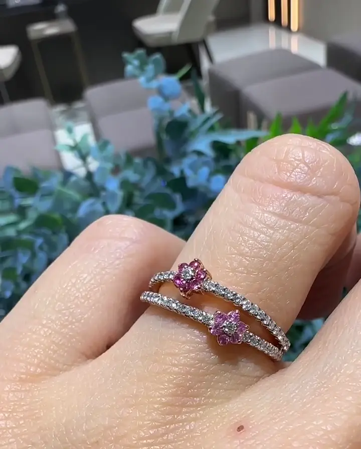 0.21 ct Safir ve 0.55 ct Pırlanta Yüzük, görsel 1