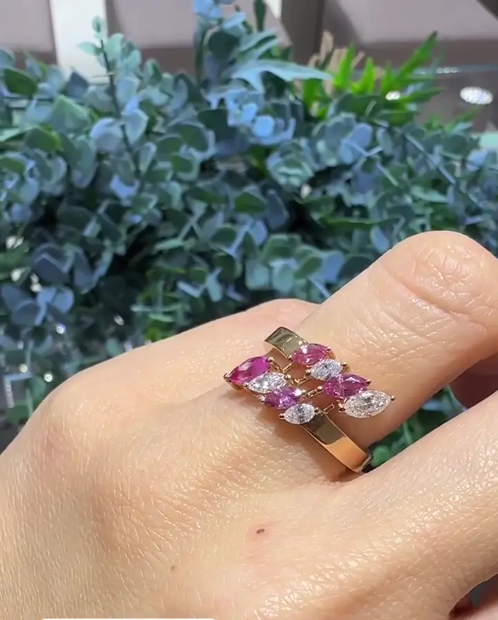 0.81 ct Safir ve 0.50 ct Pırlanta Yüzük, görsel 1