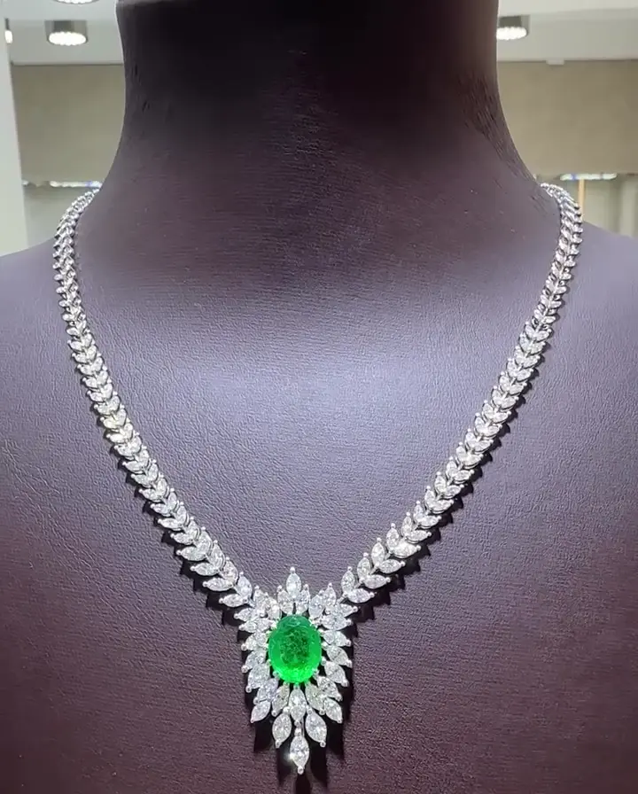 3.85 ct Zümrüt ve 7.59 ct Pırlanta Gerdanlık, görsel 2